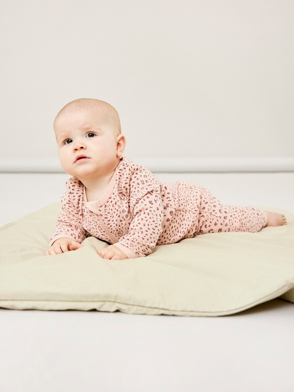 NBFNIGHTSUIT 2P ZIP ROSE TAUPE LEO  (UTEN FOT) Rose Taupe - Name It