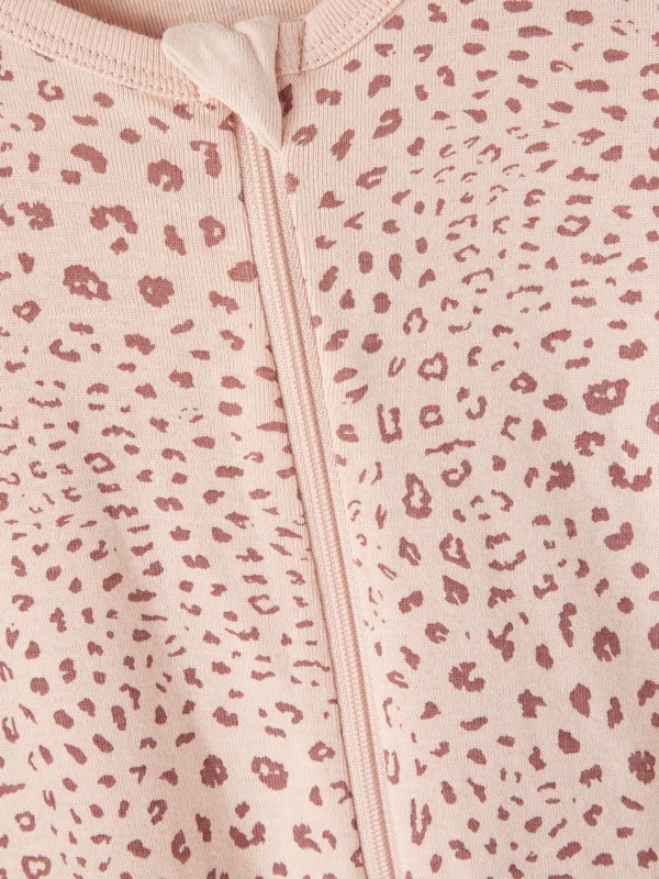 NBFNIGHTSUIT 2P ZIP ROSE TAUPE LEO  (UTEN FOT) Rose Taupe - Name It