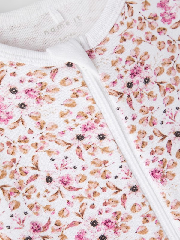 NBFNIGHTSUIT 2P ZIP ROSE FLOWER  Rose Wine - Name It