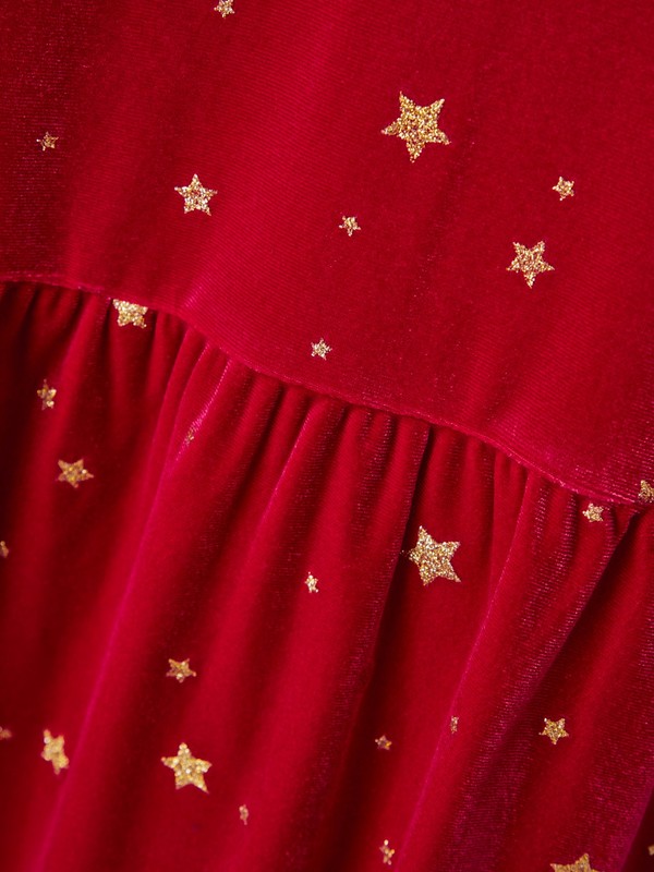 NMFRALVET LS VELOUR DRESS Jester Red - Name It