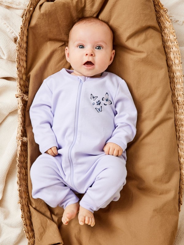 NBFNIGHTSUIT 2PK ZIP PURPLE FLOWER Purple Heather - Name It