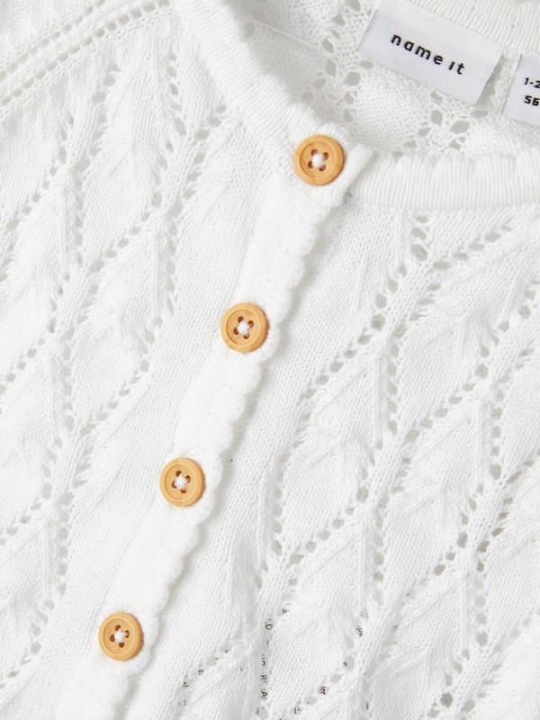 NBFDANILLE SHORT KNIT CARDIGAN BRIGHT WHITE - Name It