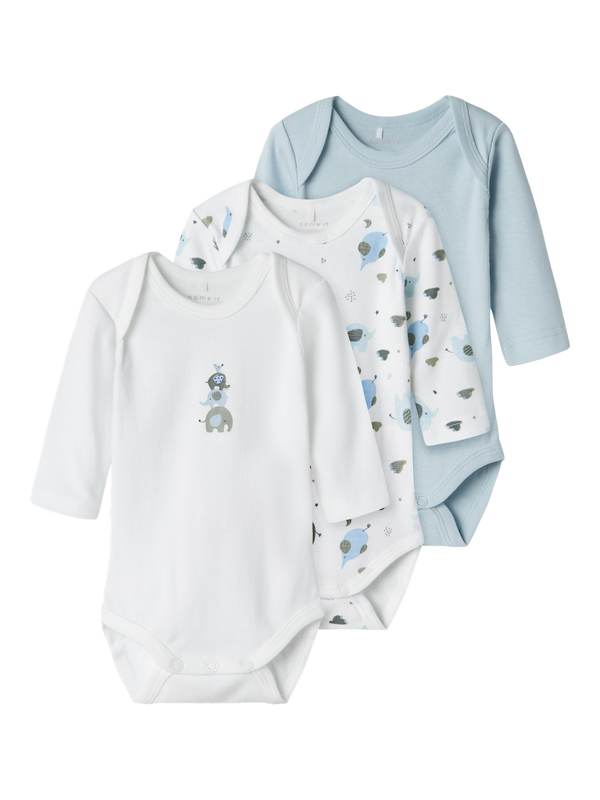 NBMBODY 3P LS BABY ELEPHANT  Baby Blue - Name It