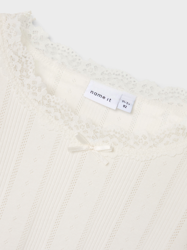 NMFFREDA LS SLIM TOP SNOW WHITE - Name It