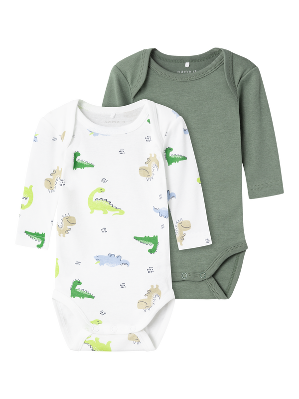 NBMBODY 2P LS WILD LIME DINO  Laurel Wreath - Name It
