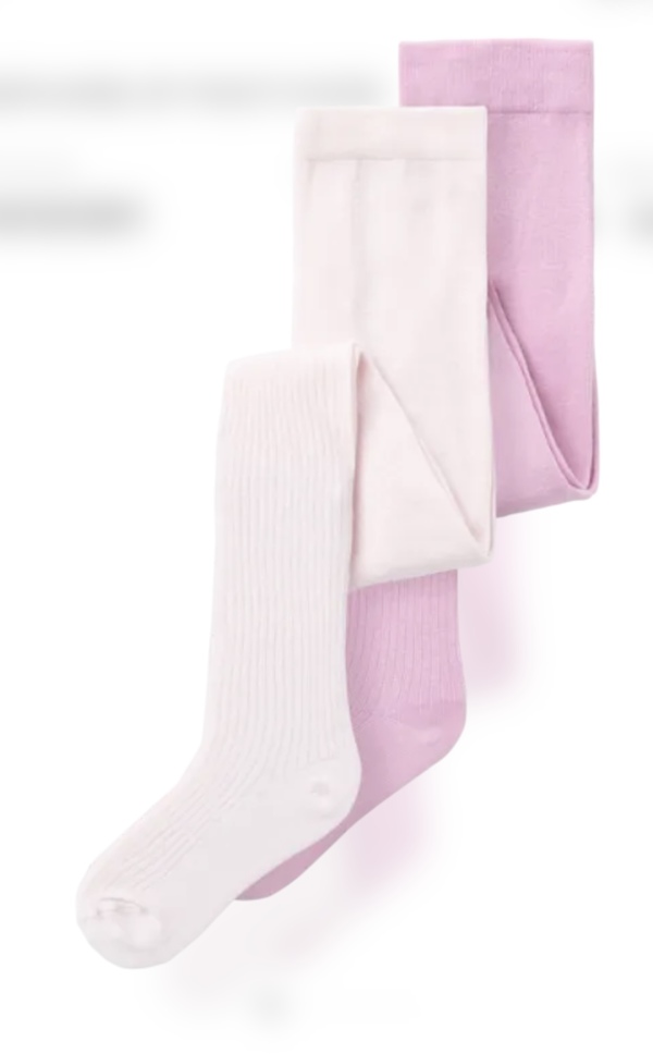 NMFKARIB 2P PANTYHOSE Pastel Lavender Festival Bloom - Name It