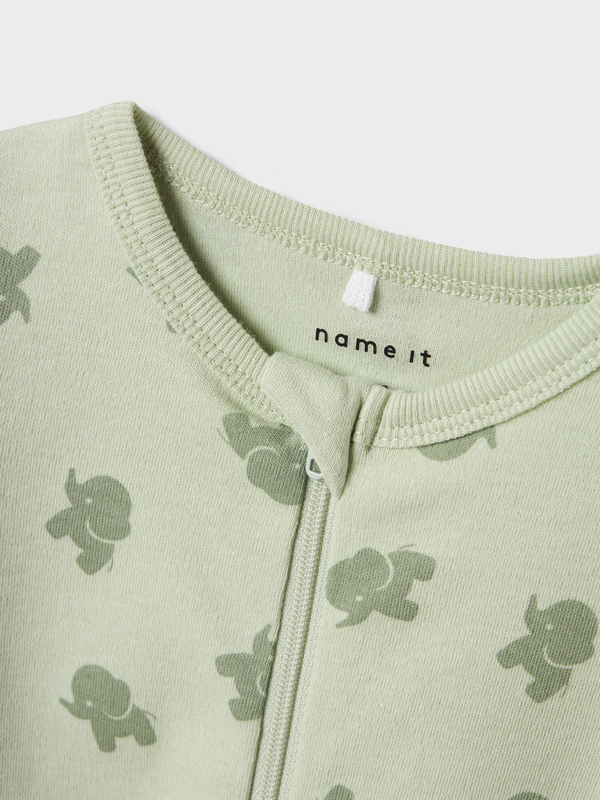 NBMNIGHTSUIT 2P ZIP FF SEA ELEPHANT  Sea Foam - Name It