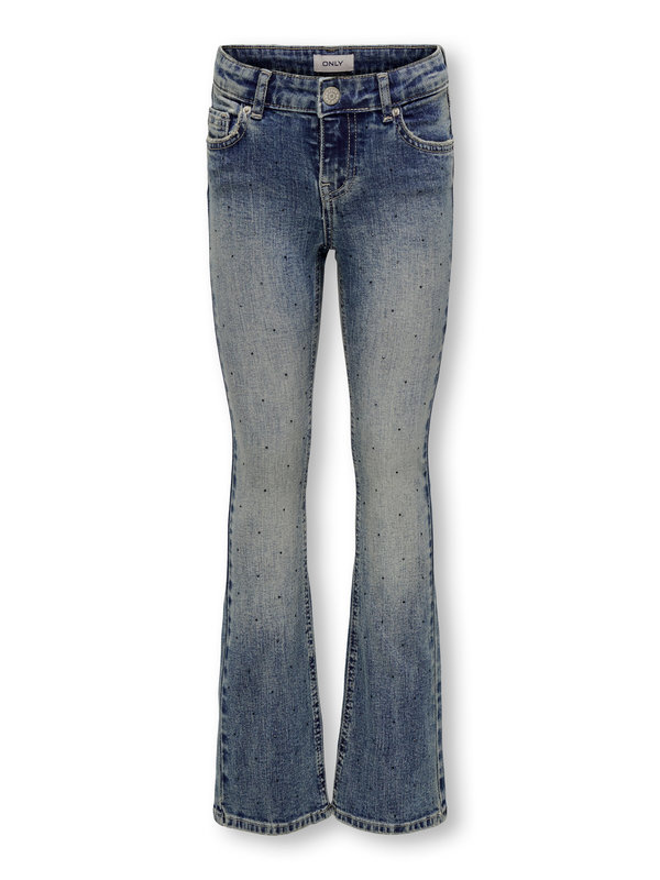 KOGMANDY RHINESTONE FLARED DNM TAI Medium Blue Denim TINTED - Kids Only 