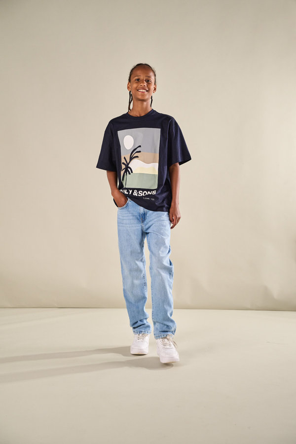 OSJARTSY LIFE SS OVS PRINTED TEE NIGHT SKY - Only and sons