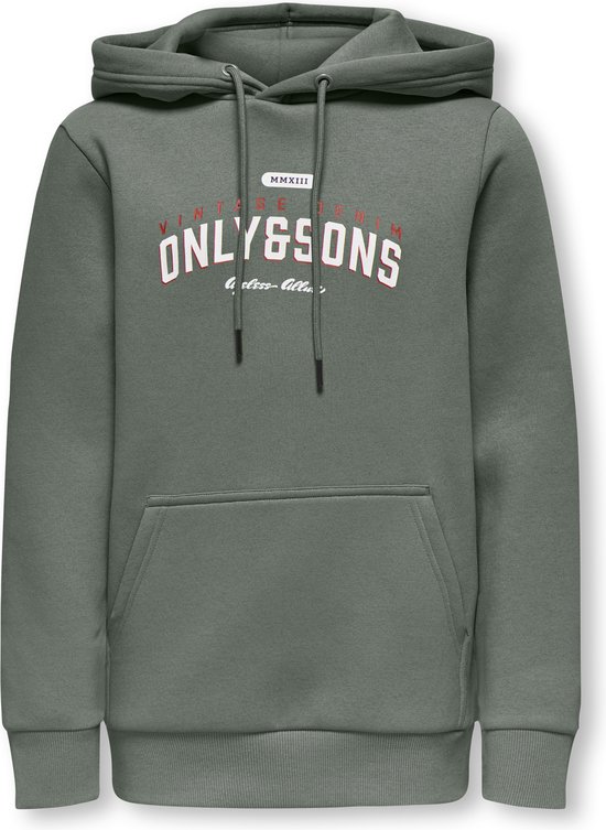 OSJCERES REG VINTAGE PRINT HOOD SWEAT  Castor Gray - Only and sons
