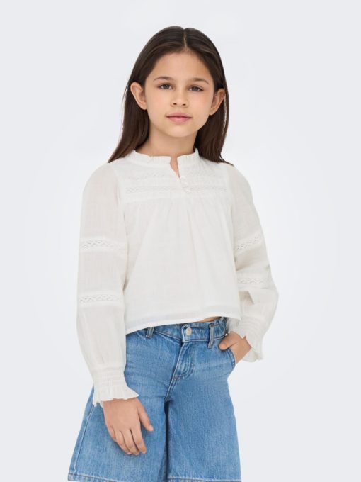 KOGESTHER L/S LADDER TAPE TOP WVN Cloud Dancer - Kids Only 