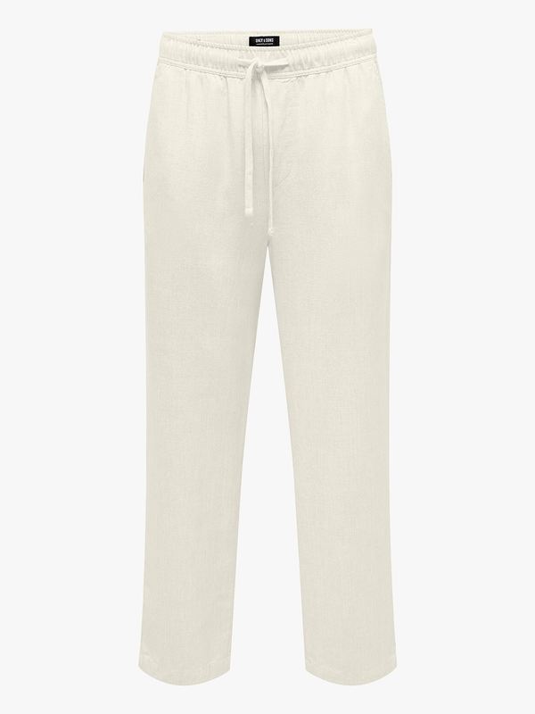 OSJSINUS LOOSE VISC LIN PANT Oatmeal - Only and sons