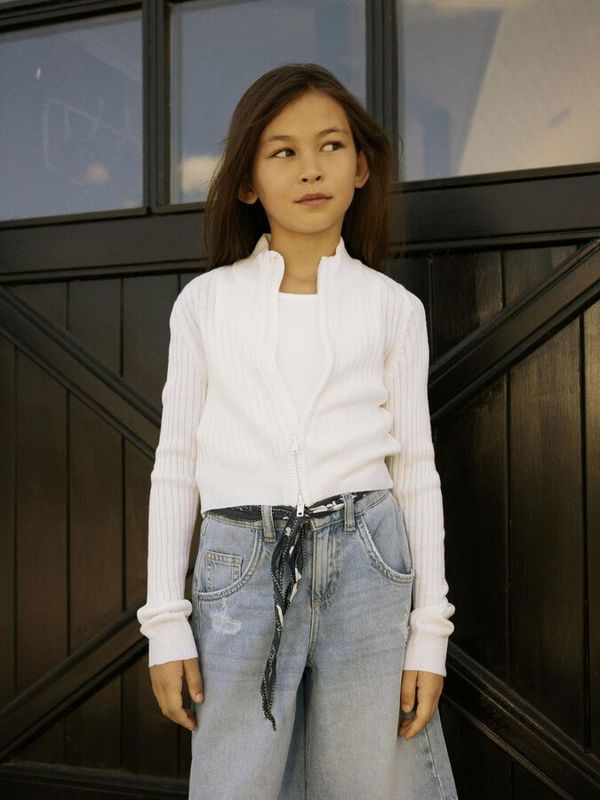 NKFHABOUR LS SHORT KNIT CARDIGAN BRIGHT WHITE - Name It