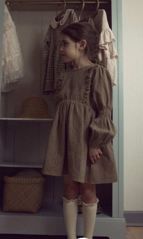 NMFROSITA LIU LS DRESS LIL Sepia Tint - LIL`ATELIER