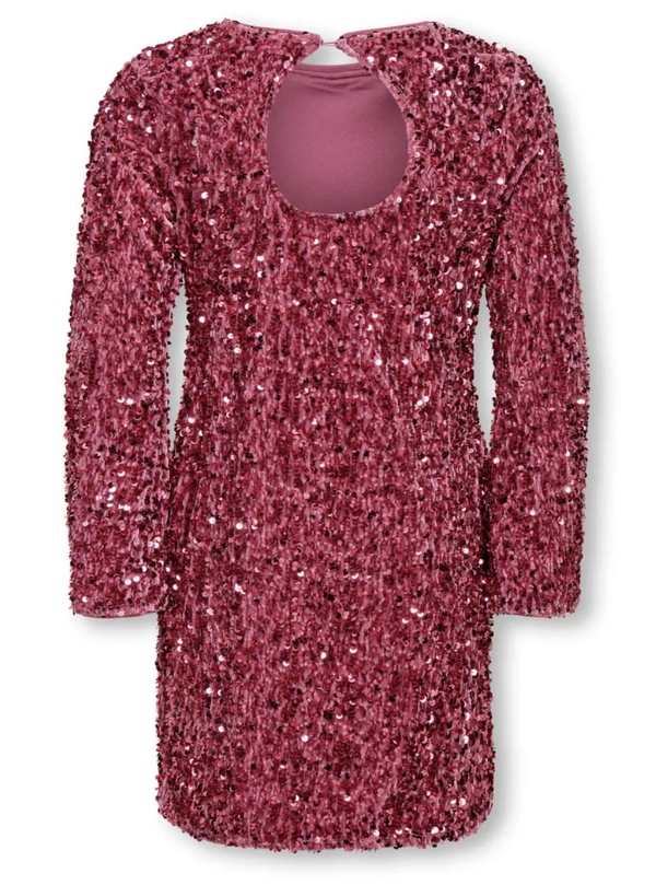 KOGCONFIDENCE LIFE LS SEQ FLRD DRESS JRS Rose Wine - Kids Only 