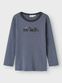 NMMWILLOW WOOL LS TOP Folkstone Gray WORKING MACHINES - Name It