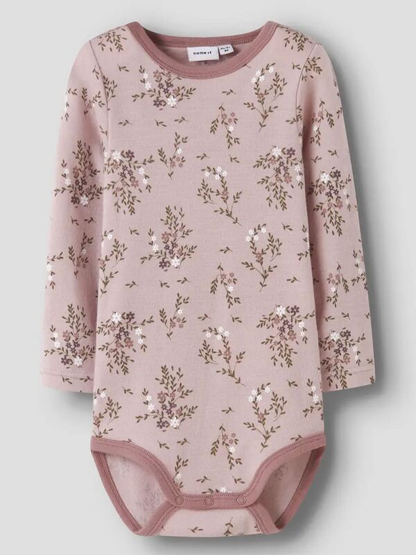 NMFWILLOW WOOL LS BODY Shadow Gray Long flowers - Name It