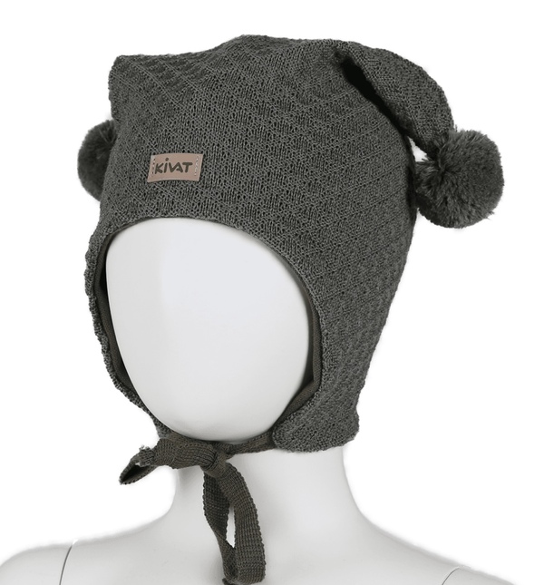 Kivat knytelue i ull med skinnlapp Grønn - Kivat