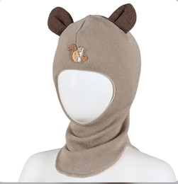 Kivat balaklava i ull med ekorn light beige brown - Kivat