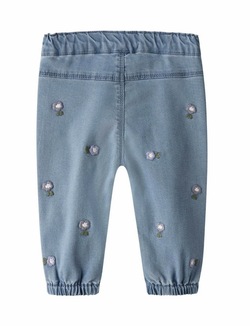 NBFROSE SHAPED R EMB JEANS  Denim Blue FLOWER EMB - Name It