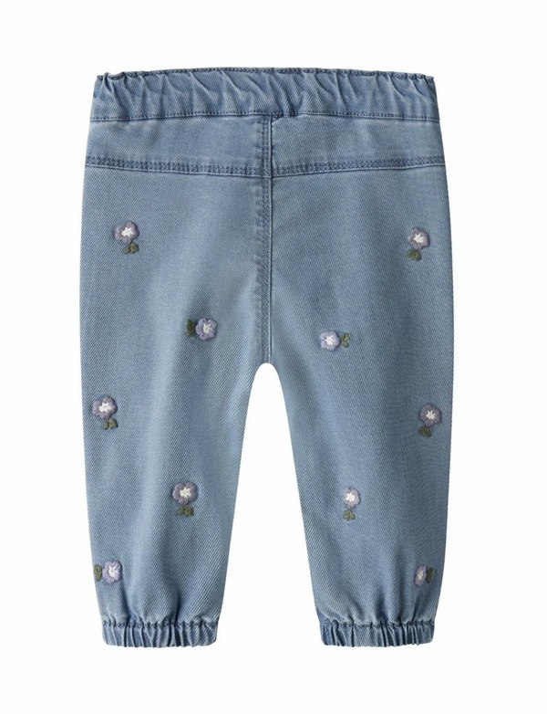 NBFROSE SHAPED R EMB JEANS  Denim Blue FLOWER EMB - Name It