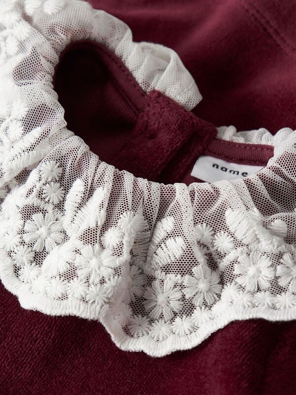 NMFROXY LS VEL DRESS BURGUNDY - Name It