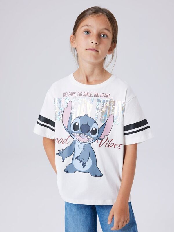 NKFDYMI STITCH SS REGULAR TOPP Cloud Dancer - Name It