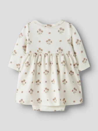 NBFLAYO SIF LS BODY DRESS LIL ATELIER Coconut Milk FLOWER PINK - LIL`ATELIER