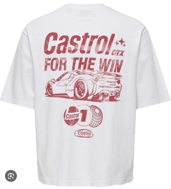 OSJCASTROL RACING SS T-SHIRT BRIGHT WHITE - Only and sons