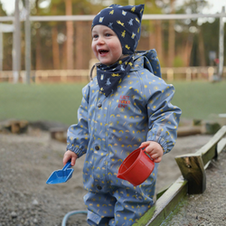 KATTNAKKEN BABYREGNDRESS DUGG Mjuk blå - Kattnakken