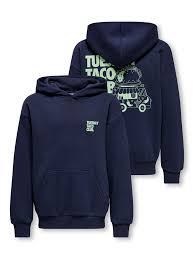 OSJCERES TUKTUK RLX PRINT HOOD SWEAT Peacoat TACO TUESDAY - Only and sons