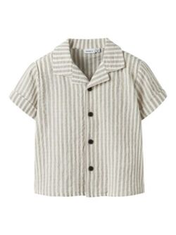 NMMFEDENIS SS SHIRT Chateau Gray CLOUD DANCER - Name It