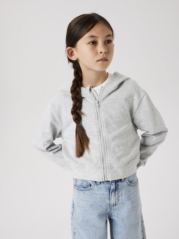 NKFMILLE SHORT NREGULAR SWEAT CARDIGAN Light Grey Melange - Name It
