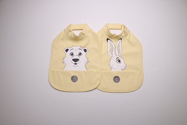 BabyLivia High neck bib 2-pk Lemon Sorbet - babyLivia