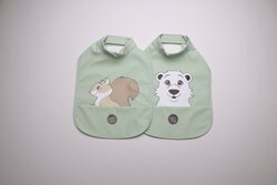 BabyLivia High neck bib 2-pk Pale Sage - babyLivia