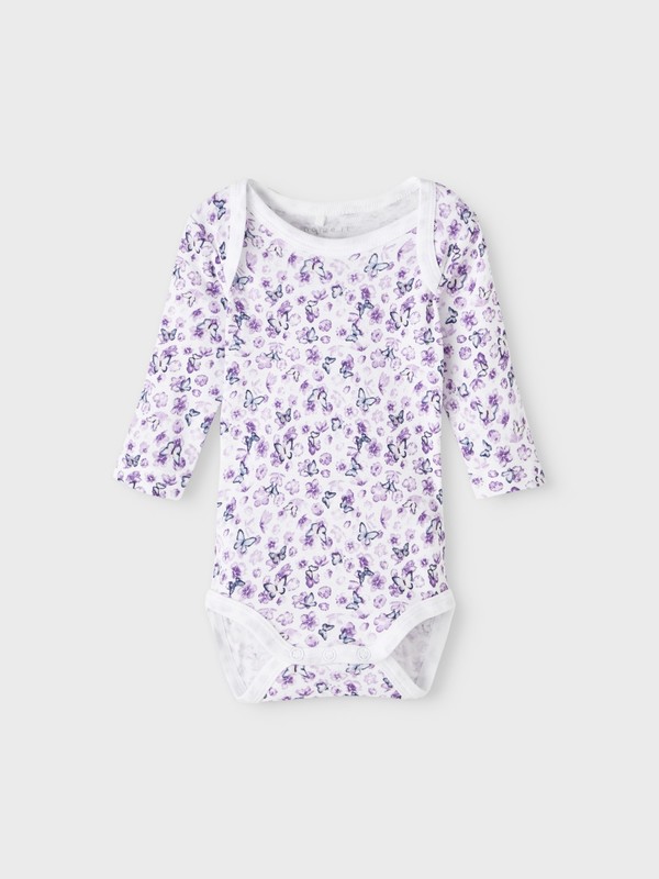 NBFBODY 3P LS PURPLE FLOWER   Purple Heather - Name It