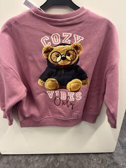KOGBILA L/S OVZ BEAR O-NECK SWT  Mauve Orchid Cozy - Kids Only 