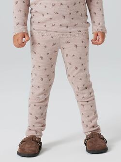 NKFWANG WOOL NEEDLE LEGGING Shadow Gray Small flowers - Name It