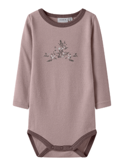 NBFWILLOW WOOL LS BODY Antler Long flower - Name It