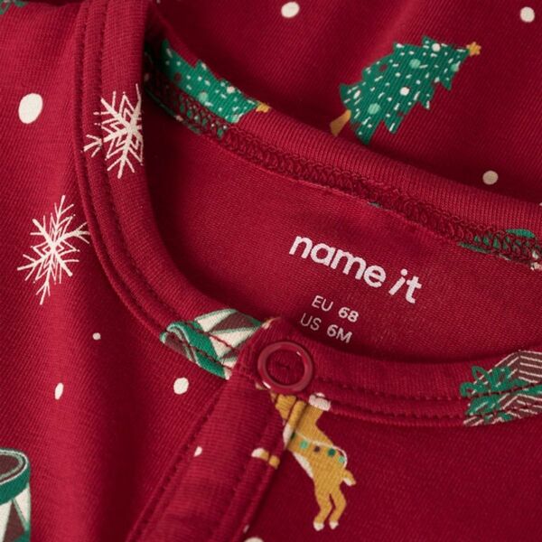 NBNVISMAS LS NIGHTSUIT Jester Red Xmas AOP Red - Name It